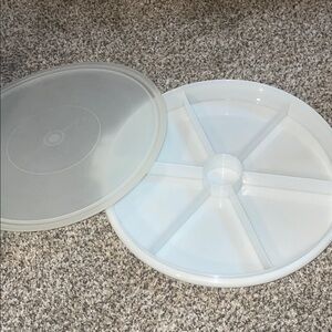 Tupperware Clear/Translucent Plastic Lid with Embossed Logo